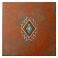 Southwest Canyons Diamond Geometric Pattern Ceramic Tile