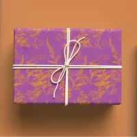 Bright & Bold Hot Pink and Gold Wildflower Wrapping Paper Sheets