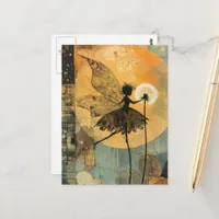 Surreal Dandelion Fairy Postcard