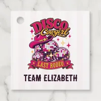 Disco Cowgirl Last Rodeo Personalized Favor Tags