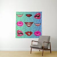 Urban Funky Hip Cool Lips Pattern Tapestry