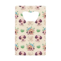 Adorable Dog Pattern  Credit Card Bottle Opener