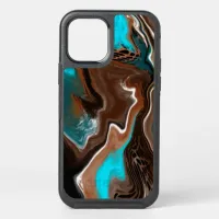 Brown and Blue Marble Fluid Art  OtterBox Symmetry iPhone 12 Pro Case