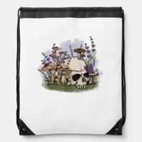 Cottagecore Aesthetic Mushroom Man Goblincore Fant Drawstring Bag