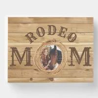 Western Rustic Rodeo Mom Photo Wooden Box Sign