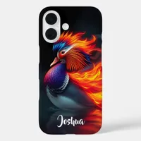 Stunning Flame-boyant Firebird Hot Mandarin Duck iPhone 16 Case