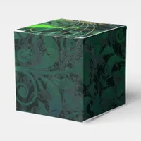Sparkling Gold and Green Birdcage Fantasy Favor Boxes