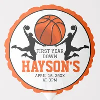 Basketball First Year Down 1st Birthday Balloon