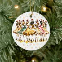 Nine Ladies Dancing | Twelve Days of Christmas Ceramic Ornament