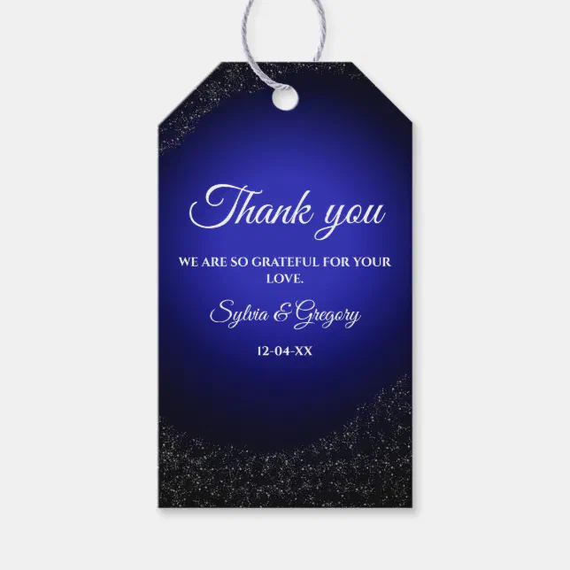 Celestial wedding Full Moon & Stars Midnight blue  Gift Tags