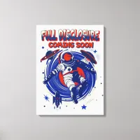 Full Disclosure Coming Soon | Astronaut Floating  Canvas Print