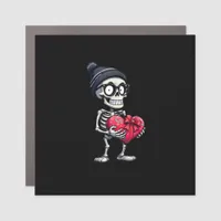 Funny Skeleton Men Women Skeleton Heart Valentines Car Magnet