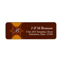 Monogram Fractal Art Lace Address Label