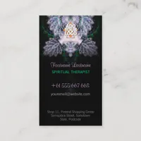 Fractal Diamond Rose Black Business Card