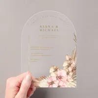 Boho Oasis Wedding Transparent ID959 Acrylic Invitations