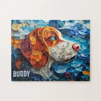 Basset Hound Paper Quilling Art Dog Portrait Jigsaw Puzzle