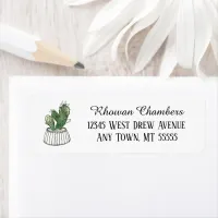 Cactus In A Pot Return Address Label