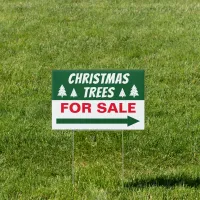 12” x 18” Christmas Trees For Sale Arrow Yard Sign