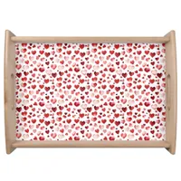 Watercolor Red Hearts Valentine's Day Serving Tray