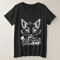 Nifty Fifty Happy 50th Foxy Lady Cute Cartoon Fox Plus Size T-Shirt