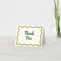 Whimsical Minimal Wavy Border Handwritten Simple Thank You Card