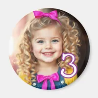 Personalized Photo and Age Refrigerator  Magnet