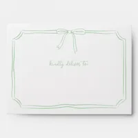 Handwritten Coquette Bow Sage Bridesmaid Proposal Envelope