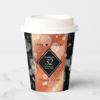 Elegant 32nd Bronze Wedding Anniversary Paper Cups