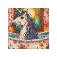 Bathing Unicorn Wood Wall Art