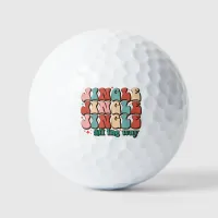 Jingle all the way Retro Groovy Christmas Holidays Golf Balls