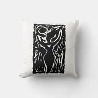 Goddess Black and White Throw Pillow