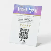 *~ THANK YOU - QR REVIEW Cosmos Galaxy Nebula AP8 Pedestal Sign