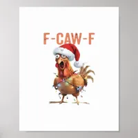 Merry Christmas F Caw F Retro Cool Design Poster