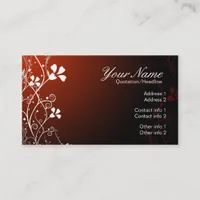 RedFlorali White Floral Red Business Card