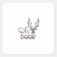 Oh Deer Retro Classic Design  Square Sticker