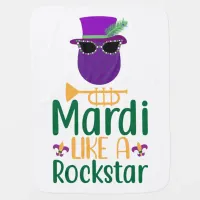 Mardi Like A Rockstar Typography Baby Blanket