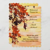 Autumn Leaves Swirl Color Rehearsal Dinner Invite