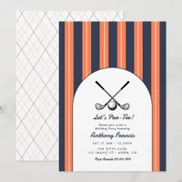 Thumbnail for Coral, Navy, & White Golf Birthday Party Invitation
