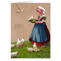 1909 Feeding The Birds Vintage