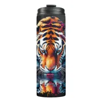 Reflection of Tiger Drinking Water  Thermal Tumbler