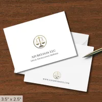 Simple Luxury Gold Scales of Justice Note Card