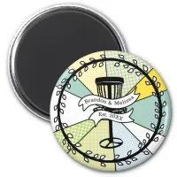 Disk Golf Personalized Couple Established Date  Magnet