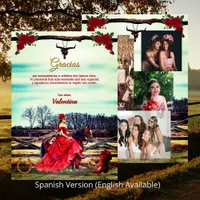 Tarjeta de agradecimiento Rancho con 4 fotos Thank You Card