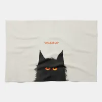 Grumpy Black Cat Kitchen Towel