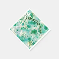 Elegant Dandelion Monogram Green and White | Napkins