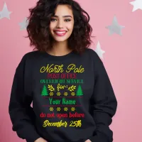 North Pole Overnight Delivery to Your Name Sweatshirt