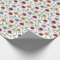 Daisy Pattern Doodle Pen and Ink Style Wrapping Paper