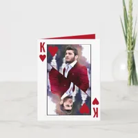 King of Hearts Red White Photo Valentine's Day Card