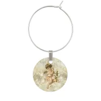 Vintage Angels Glittering Gold V2 ID136 Wine Charm
