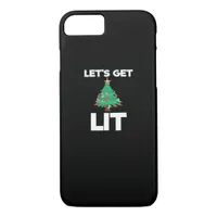 Let's Get Lit Christmas Tree Holiday Drinking iPhone 8/7 Case